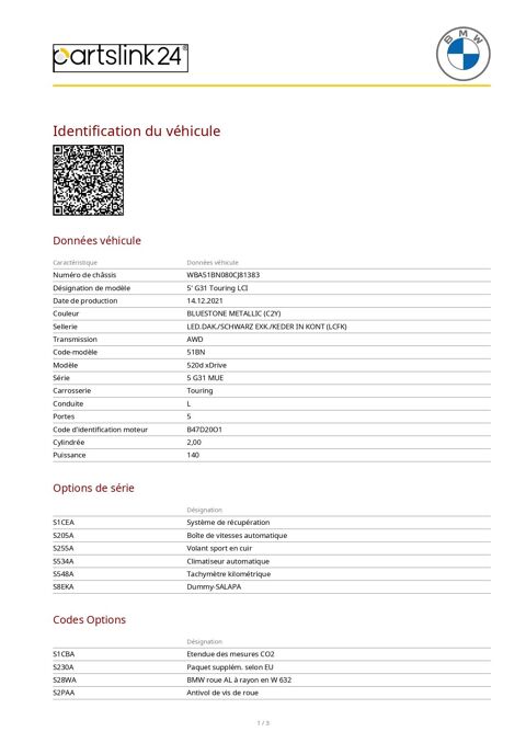 S&eacute;rie 5 VI (G31) 520dA xDrive 190ch Luxury Euro6c 2021 occasion 57980 Diebling