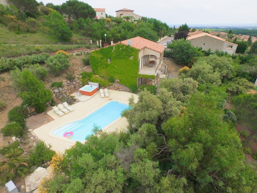 Vente Maison Villa de luxe (122 m), 4 chambres, 3 salles de bain, jacuzzi et piscine chauffe et jardin (1253 m)  Caunes-Minervois (11160 Caunes minervois