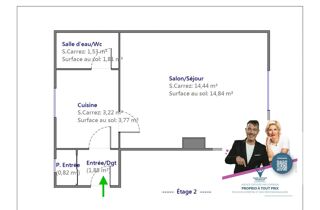  Appartement  vendre 2 pices 22 m