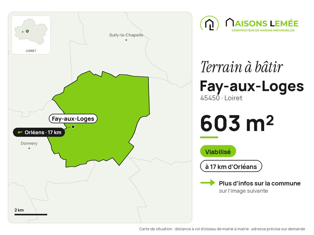 Vente Terrain Terrain à bâtir 603 m² viabilisé à Fay-aux-Loges Fay-aux-loges