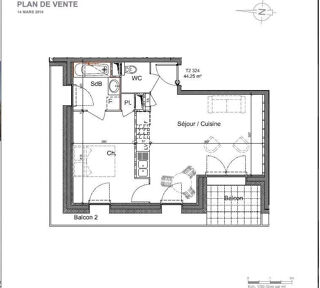 Location Appartement Beau T2 44m² avec terrasse 7m² résidence récente Grenoble