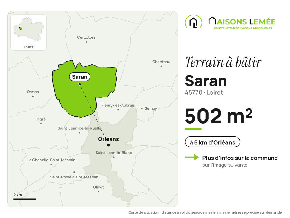 Vente Terrain Terrain à bâtir 502 m² à Saran Saran