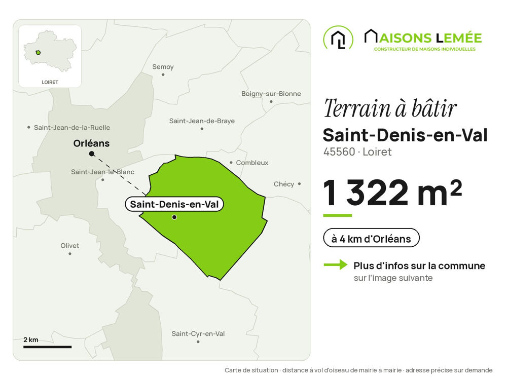 Vente Terrain Terrain à bâtir 1 322 m² à Saint-Denis-en-Val Saint-denis-en-val