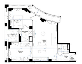  Appartement à vendre 2 pièces 52 m²