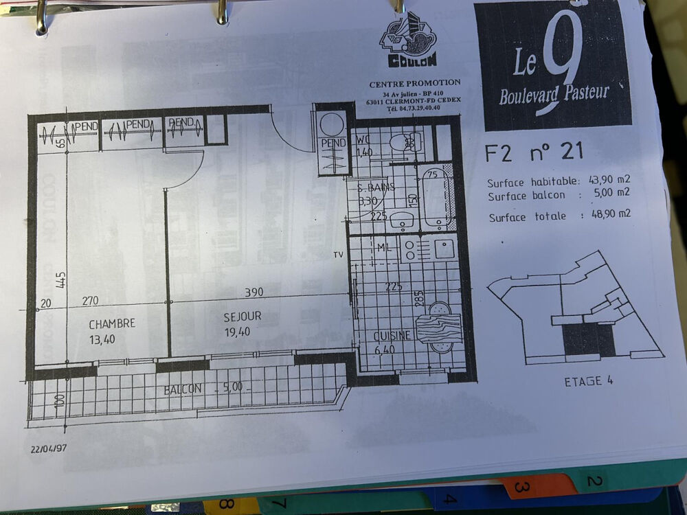 Location Appartement Beau T 2 de 44 m2 dans résidence récente Clermont-ferrand