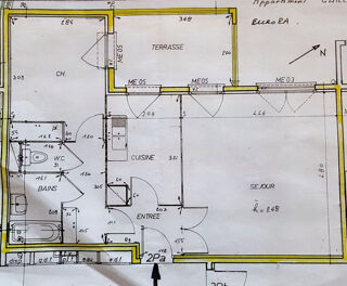  Appartement à louer 3 pièces 57 m²