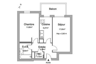  Appartement à louer 2 pièces 45 m²