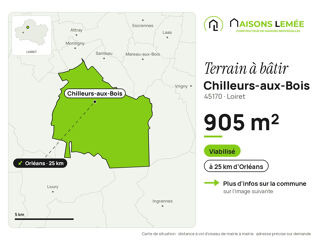 Vente Terrain Terrain à bâtir 905 m² viabilisé à Chilleurs-aux-Bois Chilleurs-aux-bois