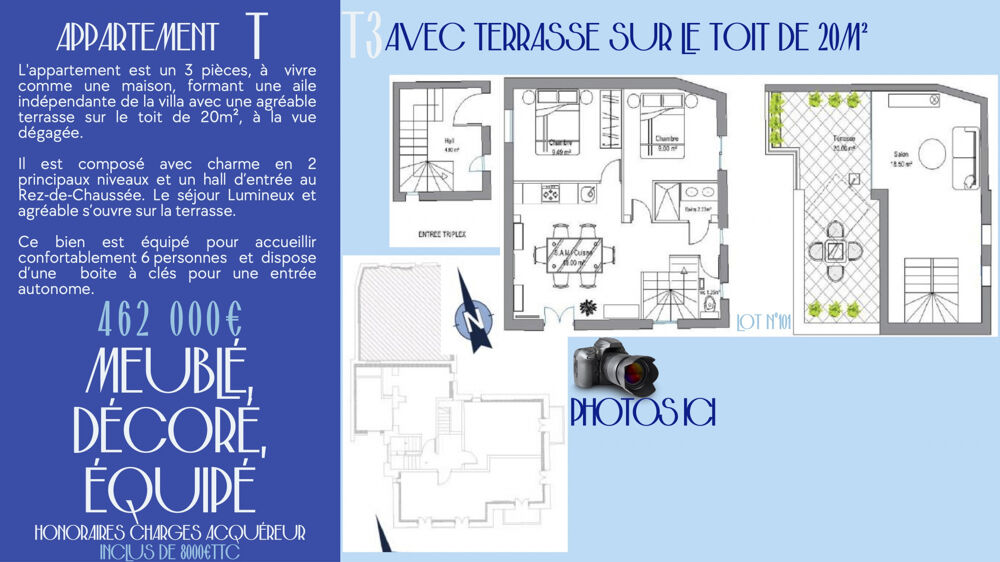 Vente Appartement Beau T3 Rnov avec toit terrasse de 20m2 - Proximit de la mer Cannes
