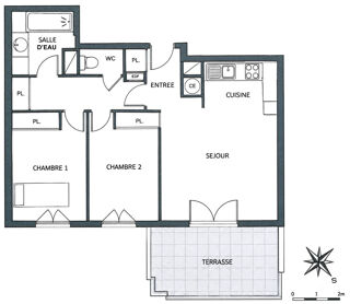 Vente Appartement MONTPELLIER   GRAND M - T3 avec terrasse, parking et ascenseur Montpellier