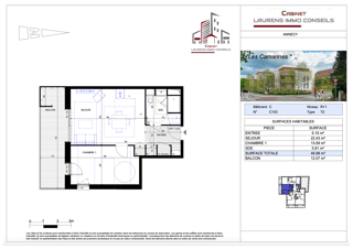  Appartement  vendre 2 pices 47 m
