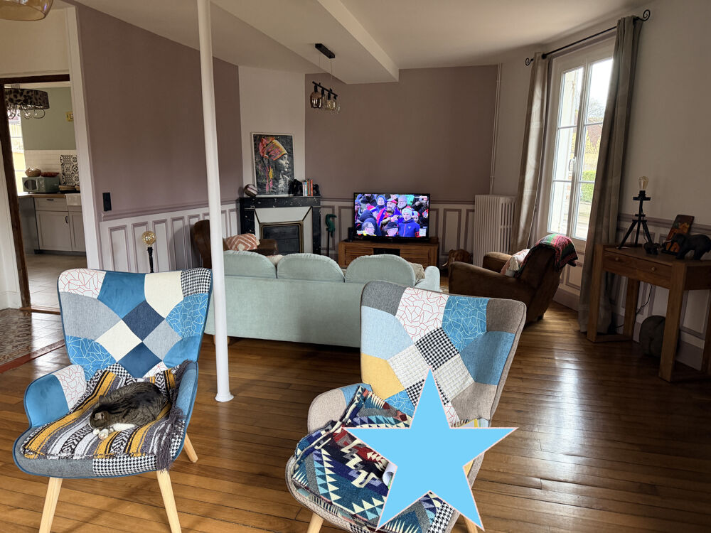 A 1h30 de PARIS A6, TOUCY, Belle maison ancienne lumineuse de 238 m2 habitables 7 pièces avec 4 chambres, jard