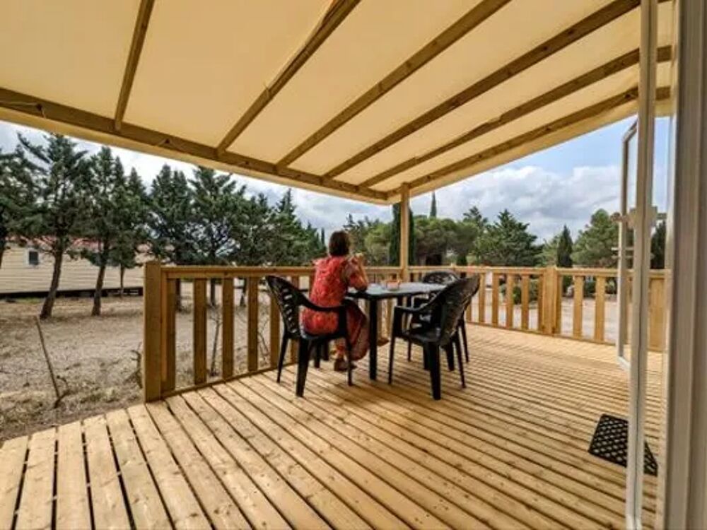   Camping Le Pinada - TRITON - 2 chambres - Essentiel - 24m Piscine collective - Terrasse - place de parking en extrieur - Salon Languedoc-Roussillon, Fabrezan (11200)