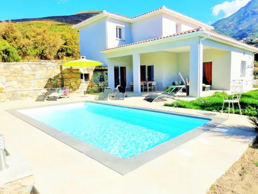   Villa  900 m de la plage pour 8 pers. avec piscine  Farinole Piscine prive - Plage < 1 km - Tlvision - Terrasse - Vue monta Corse, Farinole (20253)