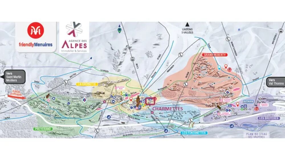   CHARMETTE Pistes de ski < 100 m - Tlvision - Balcon - Local skis - Lave vaisselle Rhne-Alpes, Les Menuires (73440)