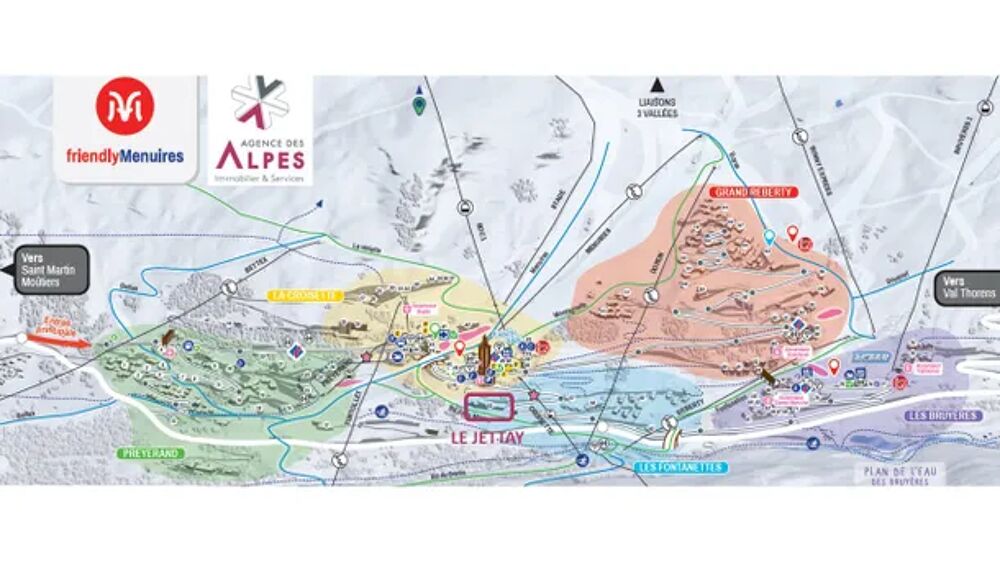   JETAY A Pistes de ski < 100 m - Alimentation < 100 m - Tlvision - Balcon - Local skis Rhne-Alpes, Les Menuires (73440)
