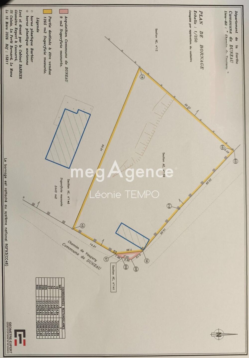 Vente Terrain Terrain 1265m² aux portes de Connerré Connerré