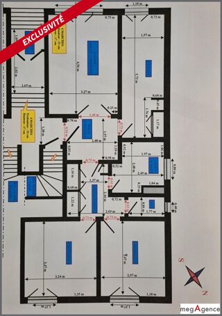  Appartement � vendre 3 pi�ces 65 m�