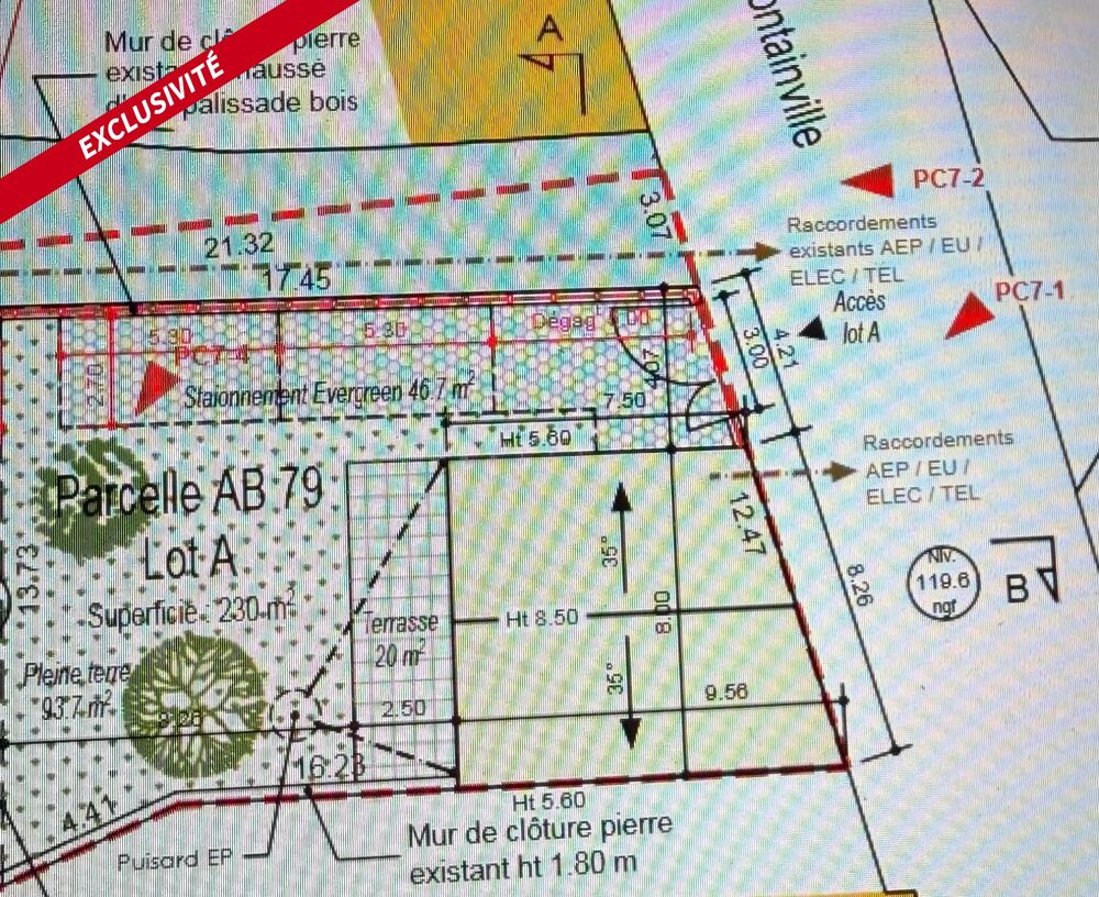Vente Terrain Terrain constrictible 230 m² Plat, Viabilisé, Clos - A 3 kms de Maule Maule