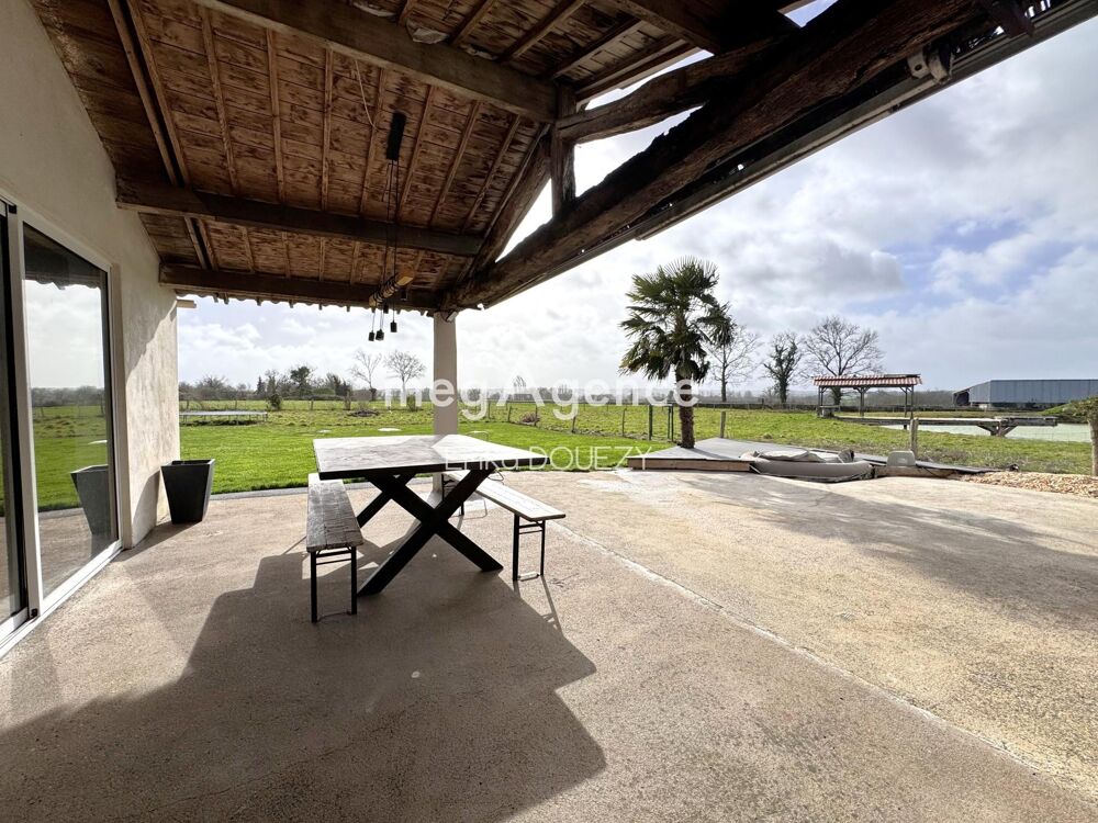 Longère en campagne 5 chambres, étang, piscine, dépendances