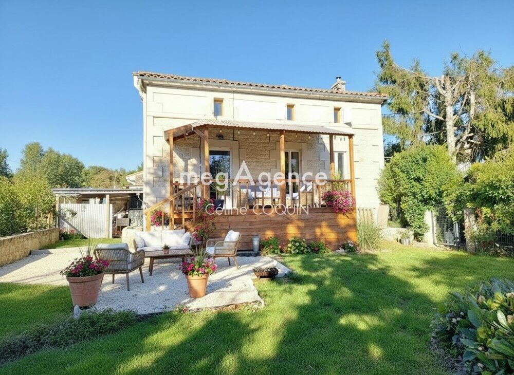 Maison rénovée 85 m²  Jardin  Terrasse  2 chambres + bureau  À 3 min de Jonzac
