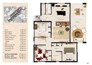 Maison à vendre 4 pièces 91 m²