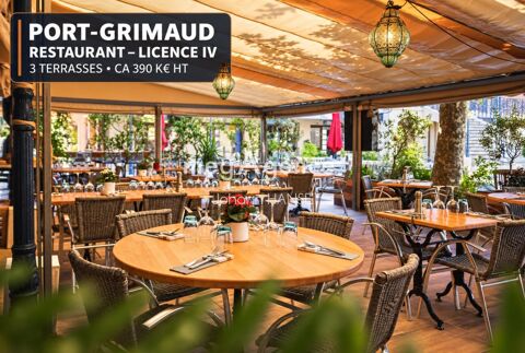 Restaurant–Bar Licence IV &agrave; Port-Grimaud – 3 terrasses – CA 390 k€ 280000 83310 Grimaud