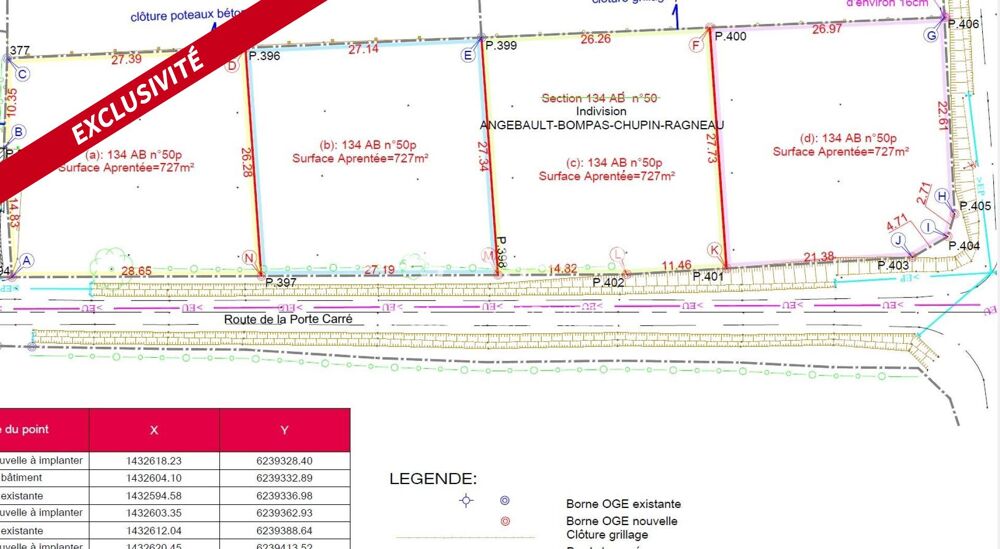 Vente Terrain Terrain constructible au cœur des vignes de 727 m² env Faye-d'anjou