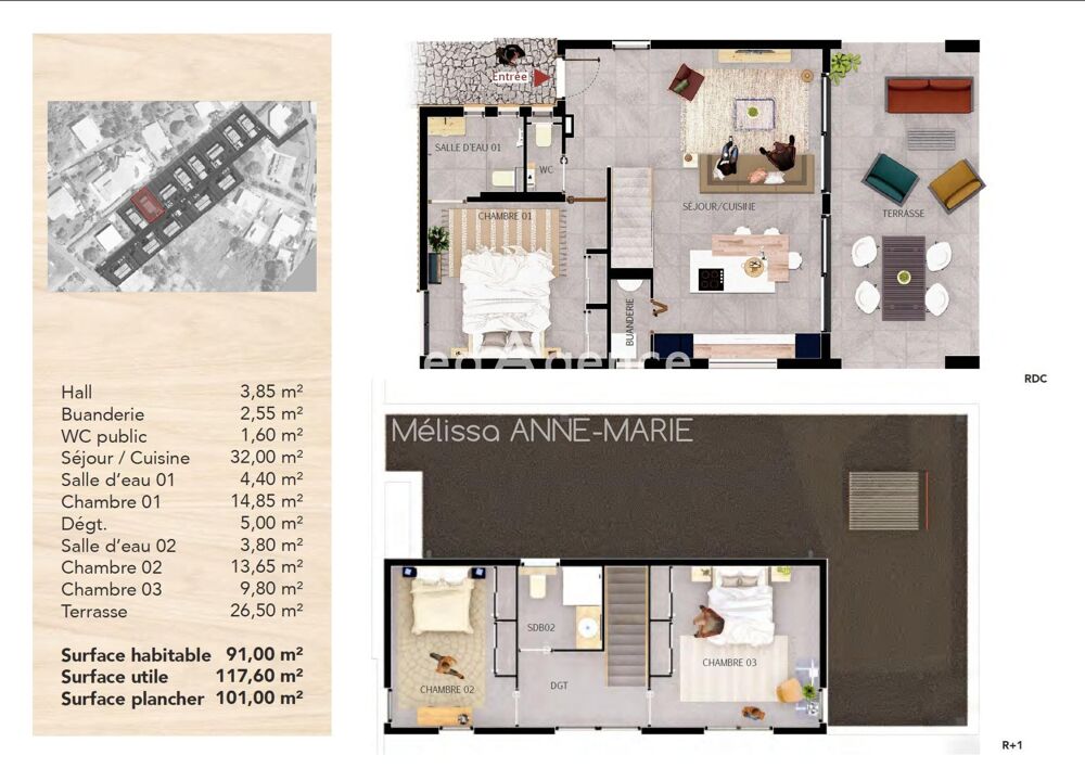 Villa T4 (lot n°7) moderne avec jardin  Baie-Mahault