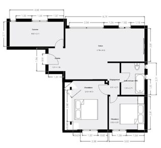  Appartement � vendre 3 pi�ces 67 m�