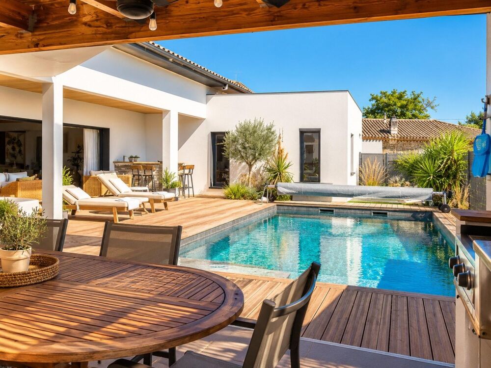Vente Maison Villa contemporaine 181 m² – 3 suites – Piscine – Garage 55 m² Homps