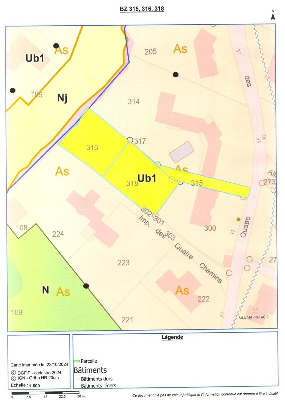 Vente Terrain Constructible borné et clos. Cerizay