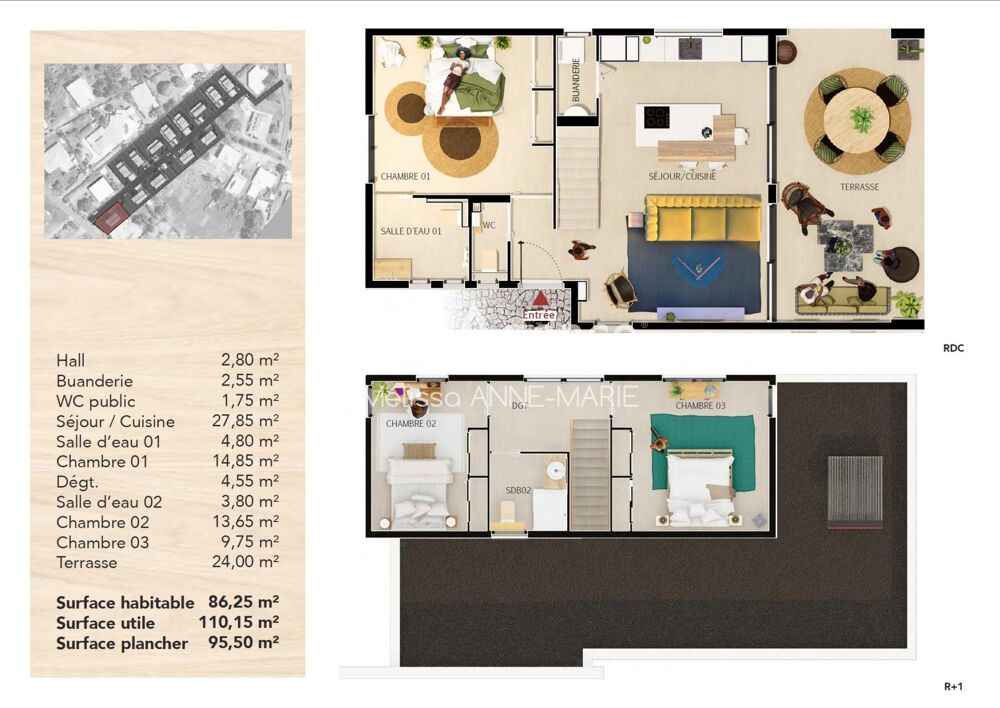 Villa T4 moderne (lot n°1) avec jardin  Baie-Mahault