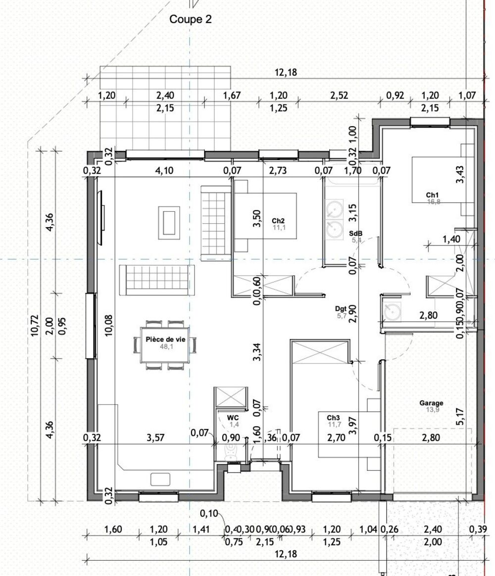 Villa neuve de 100 M2 3 chambres terrain de 462 M2
