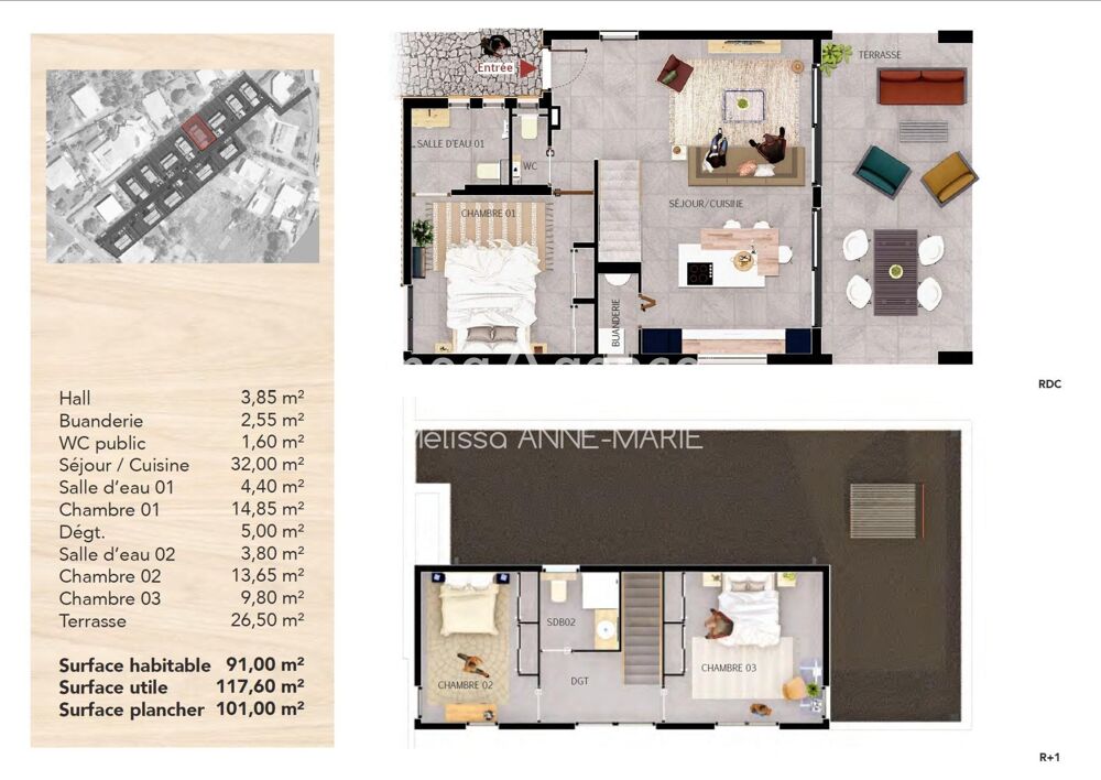 Vente Maison Maison T4 (lot n°10) avec jardin et terrasse – Baie-Mahault Baie-mahault