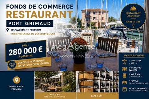 Vente Fonds de Commerce - Restaurant &agrave; Port Grimaud dans le Golfe de Saint-Tropez 280000 83310 Grimaud