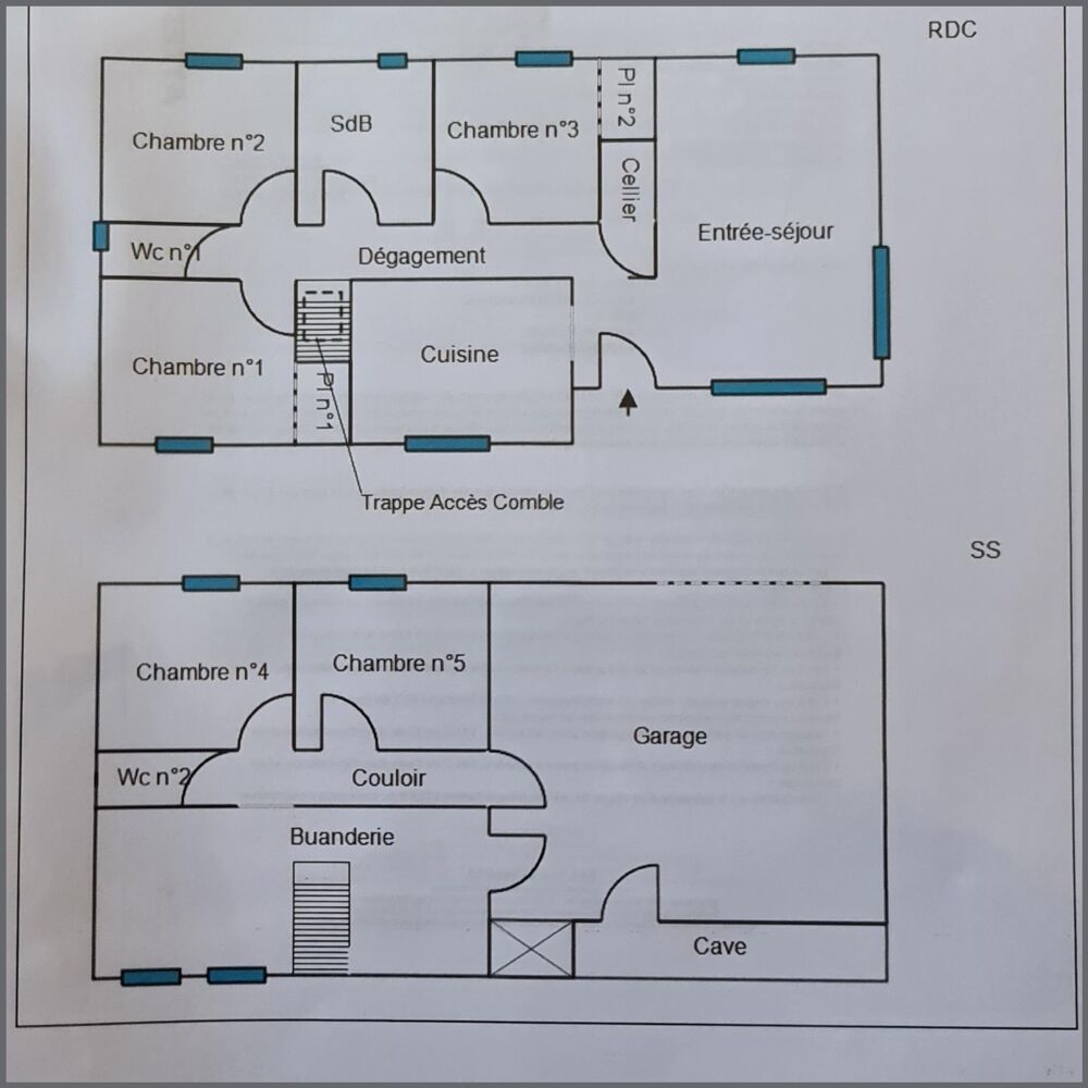 5 chambres, Bel espace en pelouse clos et arboré