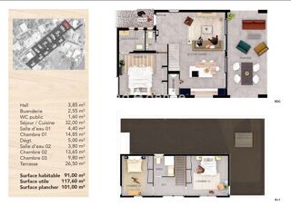  Maison à vendre 4 pièces 91 m²