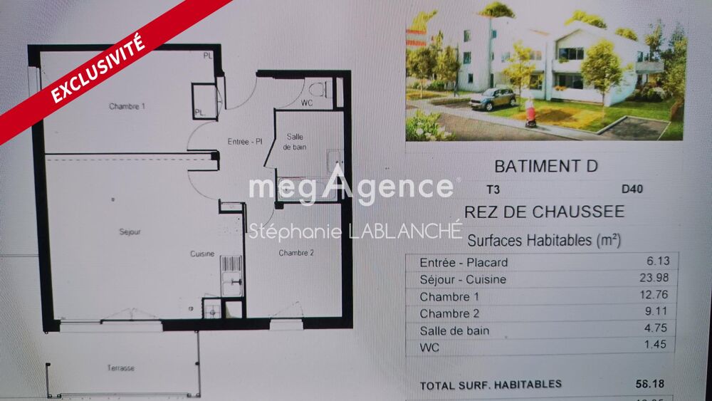 Vente Appartement Appartement T3 / 2 places de parking  Aussonne Aussonne
