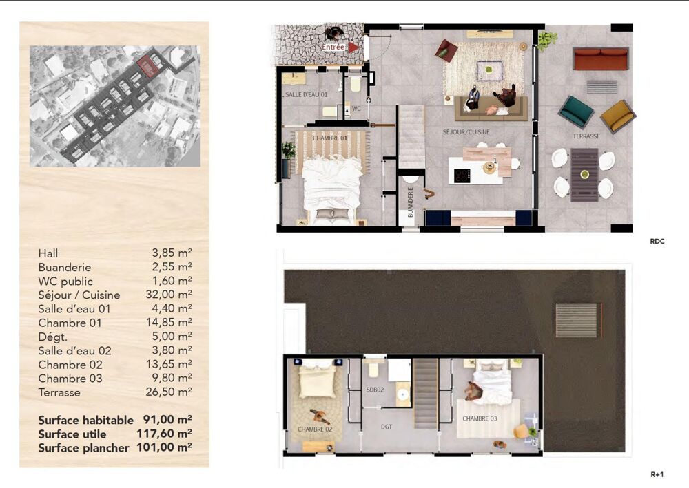 Vente Maison Villa T4 (lot n°12) – Baie-Mahault Baie-mahault