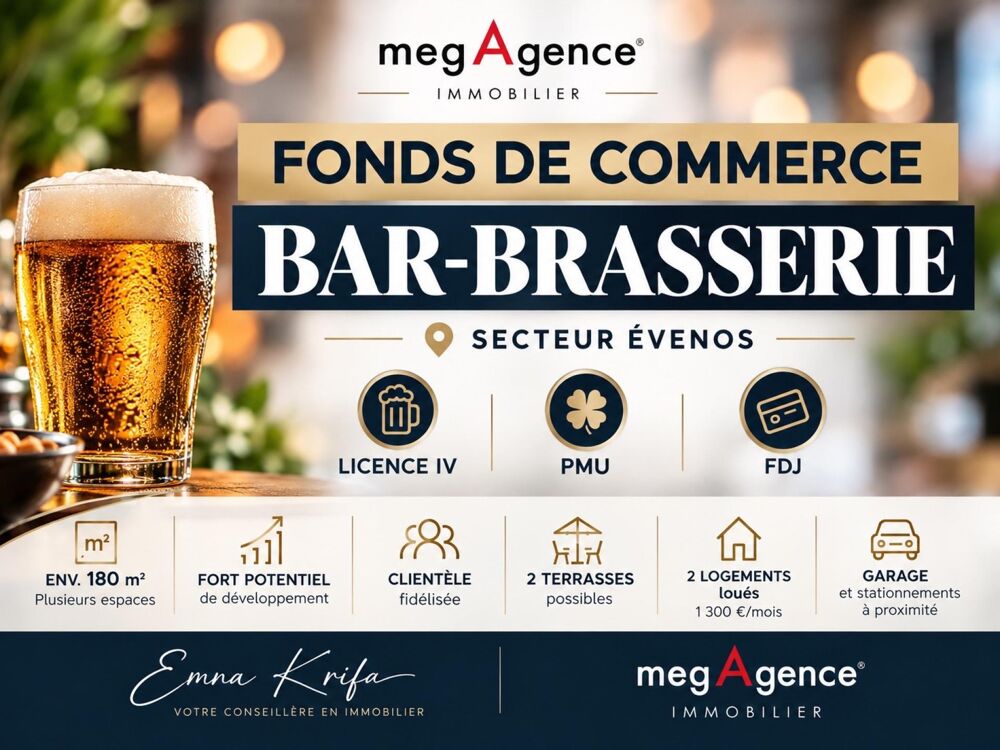   Fonds de commerce Bar-Brasserie –LicenceIV–PMU/FDJ 