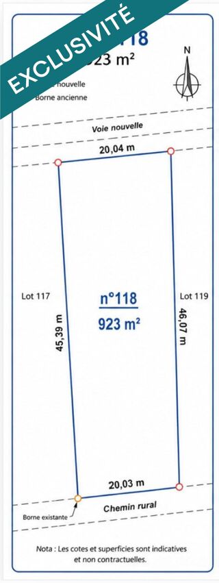  Terrain à vendre 923 m²