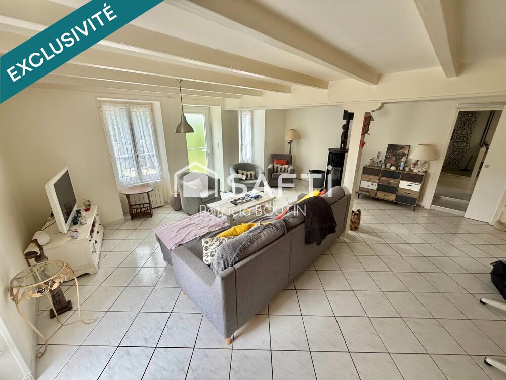 MAISON EN PIERRE 4 CHAMBRES + GARAGE ET JARDIN A SAINTE OUENNE