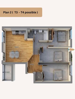  Appartement � vendre 3 pi�ces 70 m�