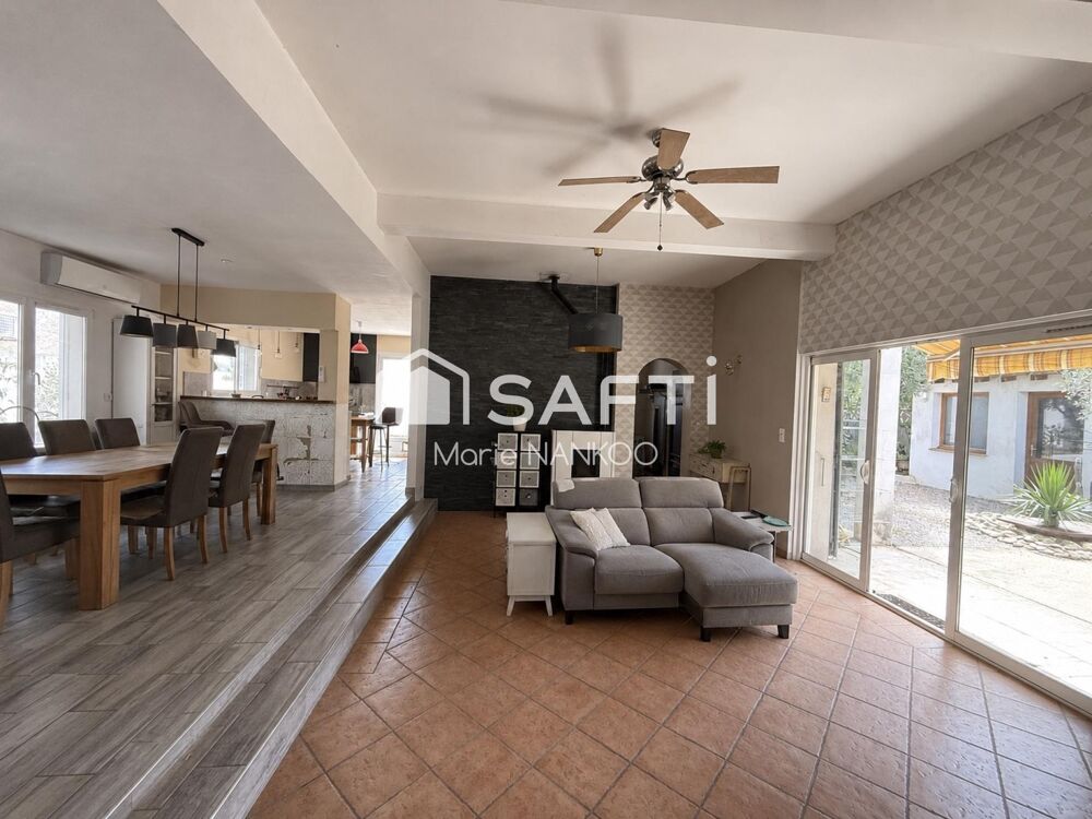 Vente Maison Villegailhenc – Maison de 130 m² avec jardin méditerranéen, garage camping-car et panneaux photovoltaïques ! Villegailhenc