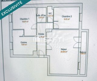  Appartement � vendre 4 pi�ces 63 m�