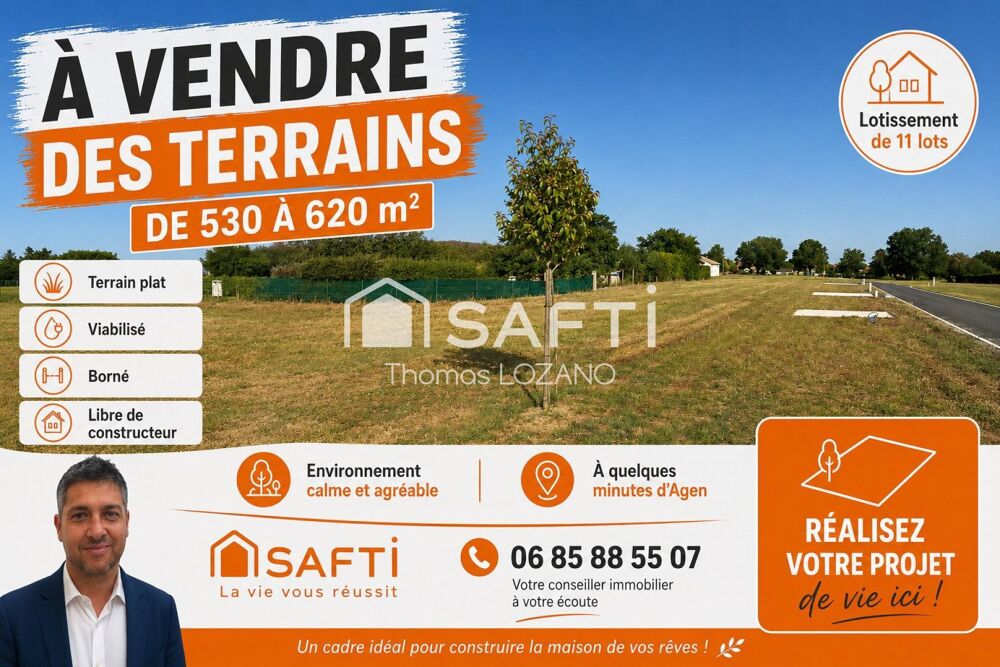 Vente Terrain Terrain a batir Estillac, borné et viabilisé Estillac
