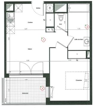  Appartement � vendre 2 pi�ces 41 m�