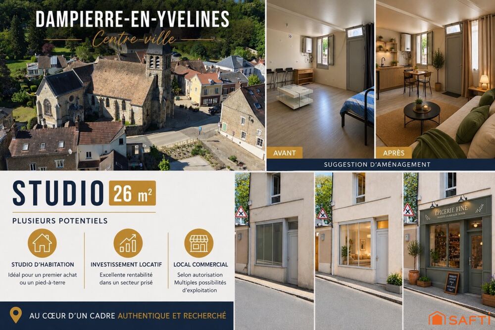 Vente Appartement Studio 26 m² centre-ville Dampierre-en-Yvelines Dampierre-en-yvelines