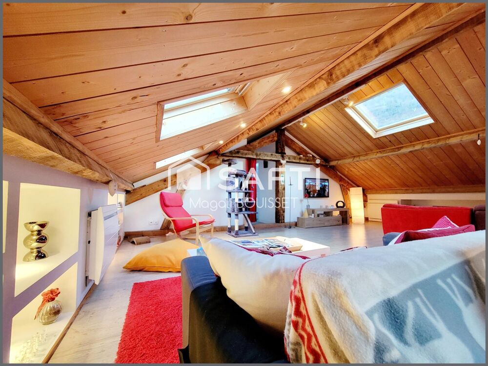 Appartement cosy T4 de 72m², au sol 121m², trois chambres, salle de bain et douche, cave idéal pour entreposer vélos et skis, pl